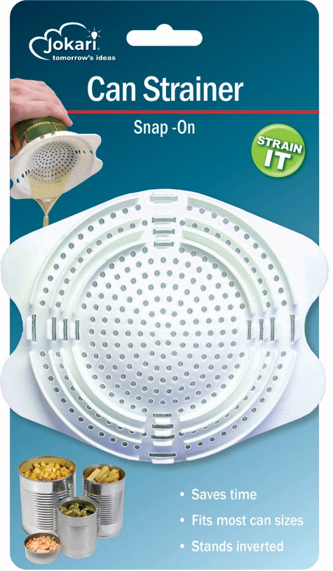 Can Strainer Snap-On | White | 10.2L x 10.2W x 5.1H cm | Jokari