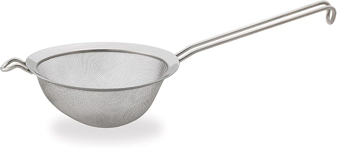 Double Mesh Strainer | 7 Inch | 18/8 Stainless Steel | Fine Dual Mesh | HIC Kitchen