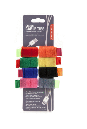 Color Cable Ties 8PK Kikkerland