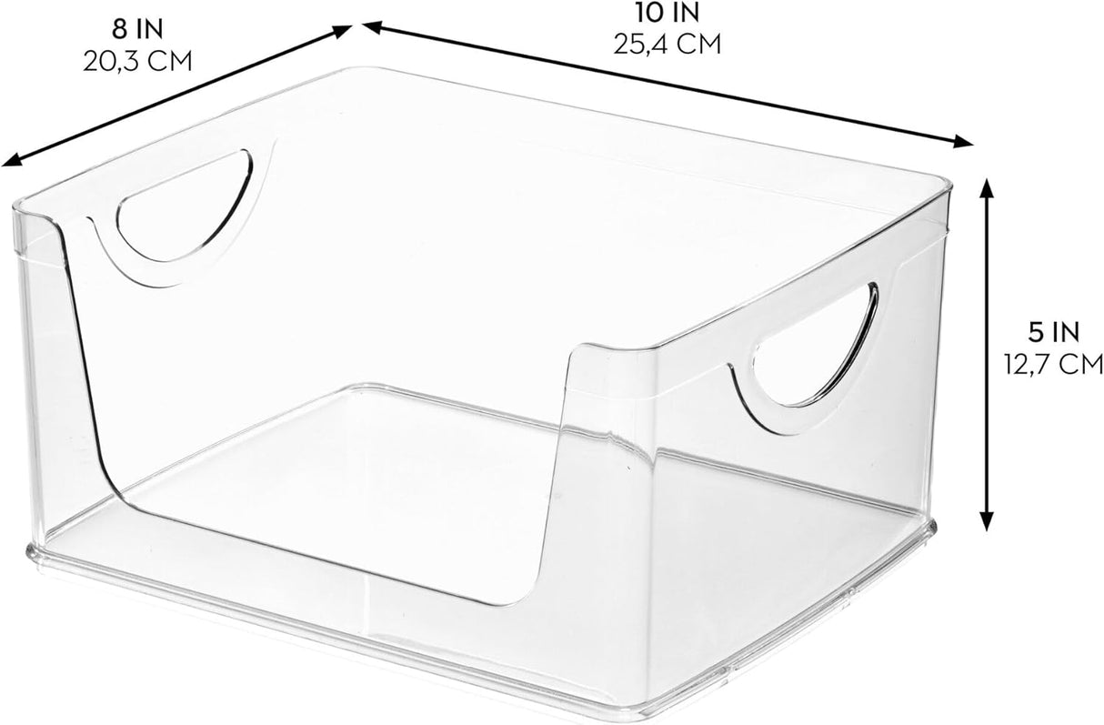 Open Front Storage Bin | Clear Bin | 8” x 10” x 5” | iDesign