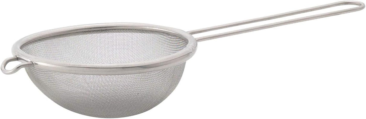 Fine Mesh Strainer with Helper Handle | 3.75" Diameter | 18/8 Stainless Steel | HIC Kitchen