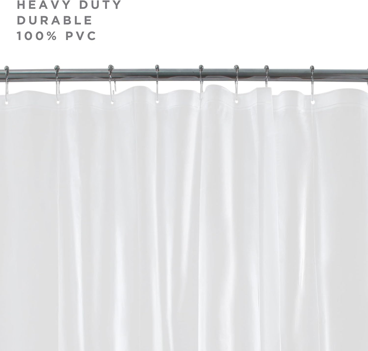 Shower Curtain Hook in White Color | 70” x 72” | Bath Bliss