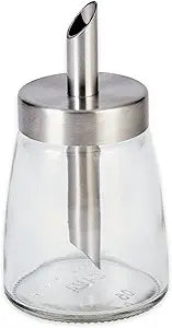 Glass Sugar Dispenser w/ Pour Spout Stainless Steel Lid | 4 oz | RVSP