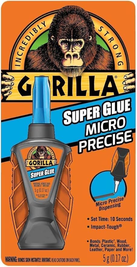 Gorilla Super Glue Micro Precise | Fast-Setting Gel | 0.17oz