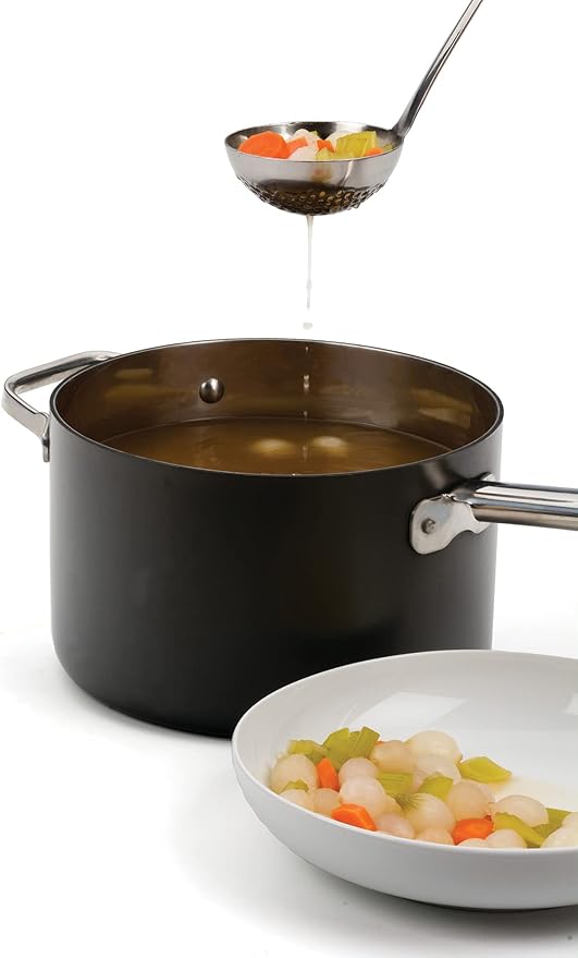 Straining Ladle | 13" Stainless Steel | Pierced Bowl for Draining | RSVP