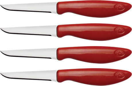 Paring Knife Set 4pc | Stainless Steel | Red | Joie