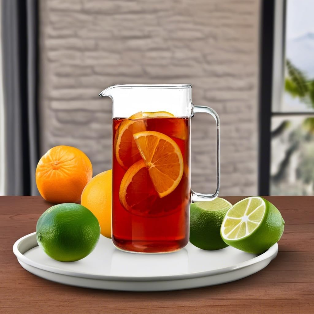 Glass Pitcher with Handle | 2.1 Qt | Cylinder | Simax