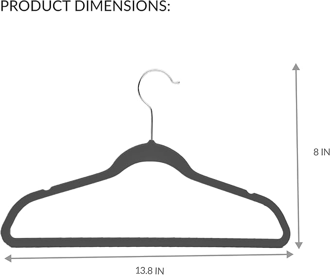 Velvet Kids Hangers 10pk Black Simplify