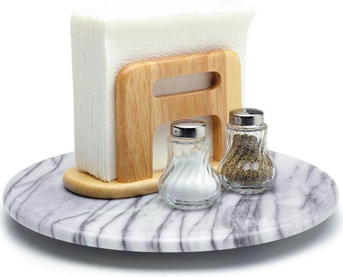 Marble Lazy Susan 12" | Rotating Serving Tray | White | Norpro