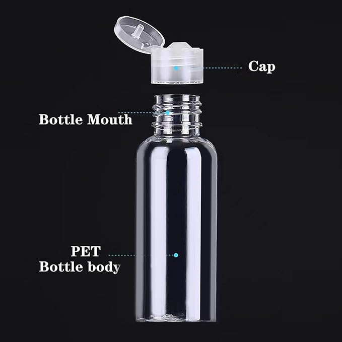3.4 oz Clear Plastic Bottle With Flip Cap -TSA Approved