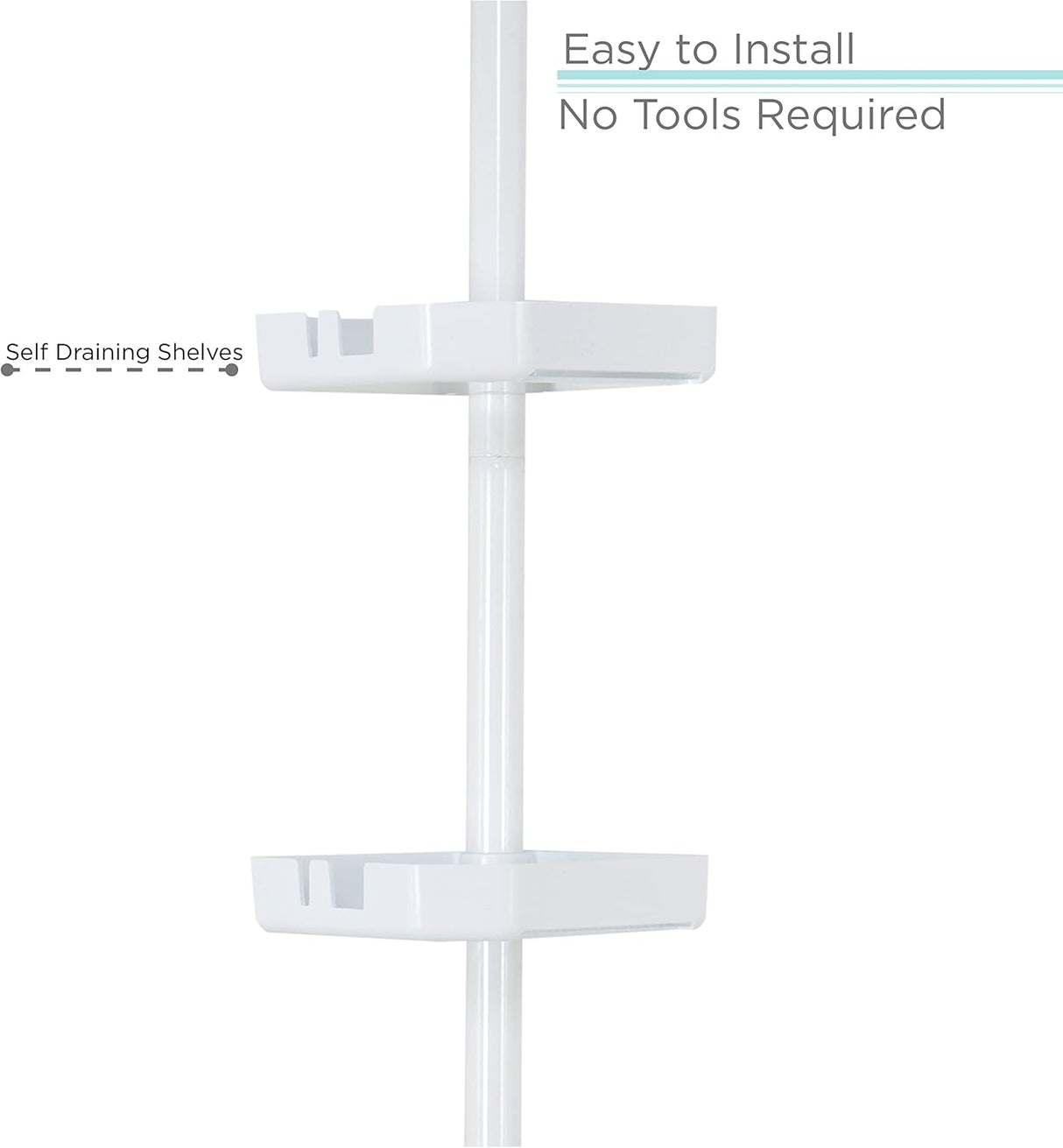 4 Tier White Corner Shower Organizer