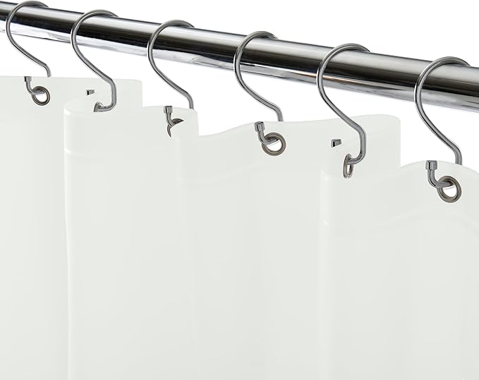 Shower Curtain Hook in White Color | 70” x 72” | Bath Bliss