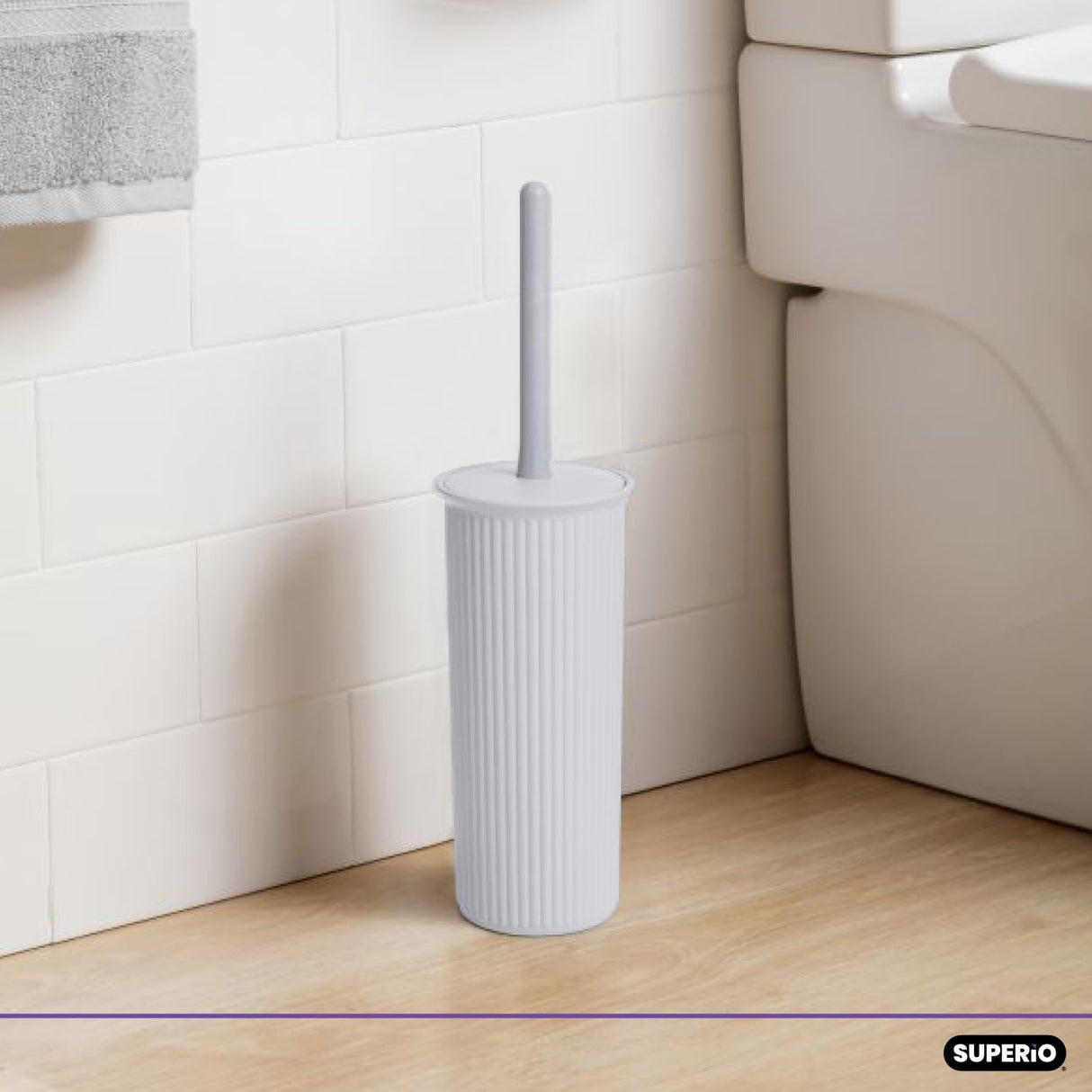 Toilet Bowl Brush and Holder Set | White Smoke | Superio