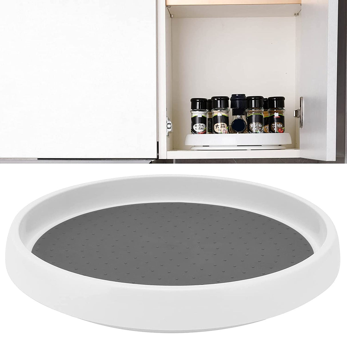 Lazy Susan Turntable Non-Skid | White/Gray | 12" | Copco