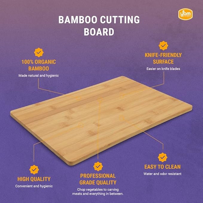 Rectangle Cutting Board Bamboo | Large | Brown | YBM Home