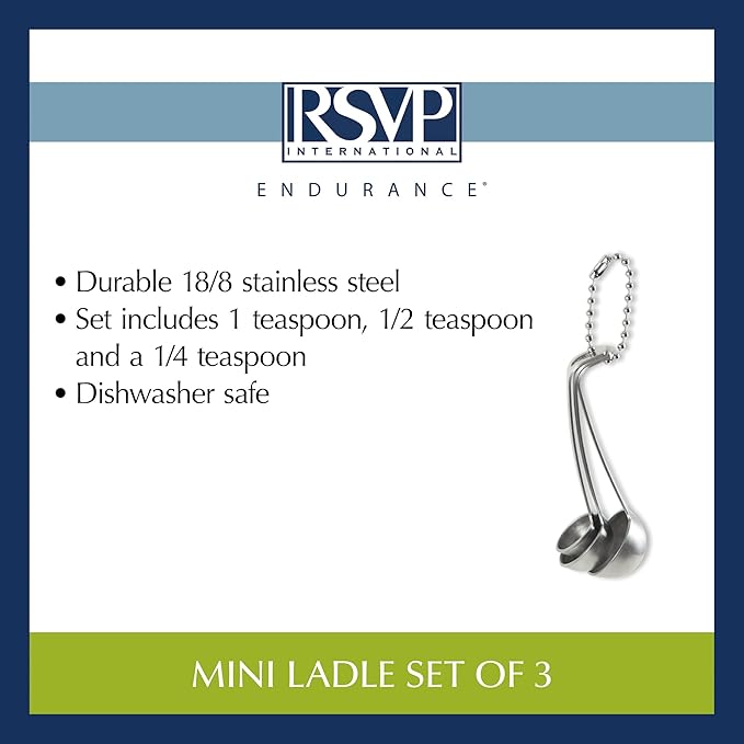 Mini Ladles Stainless Steel | Set Of 3 | Dishwasher Safe | RVSP