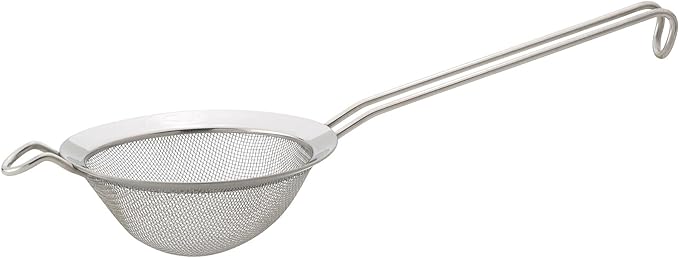 Double Mesh Strainer With Handles | 5 Inch | 18/8 Stainless Steel | Fine Dual Mesh | HIC Kitchen