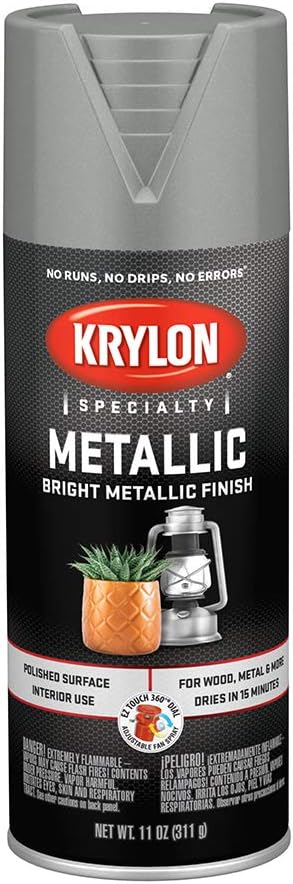 Krylon Metallic Spray Paint | K1404 | 11 oz | Chrome Aluminum