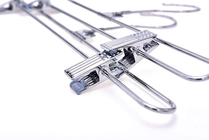 Metal Bottoms Hanger w/Clips Swivel Hook 8PK