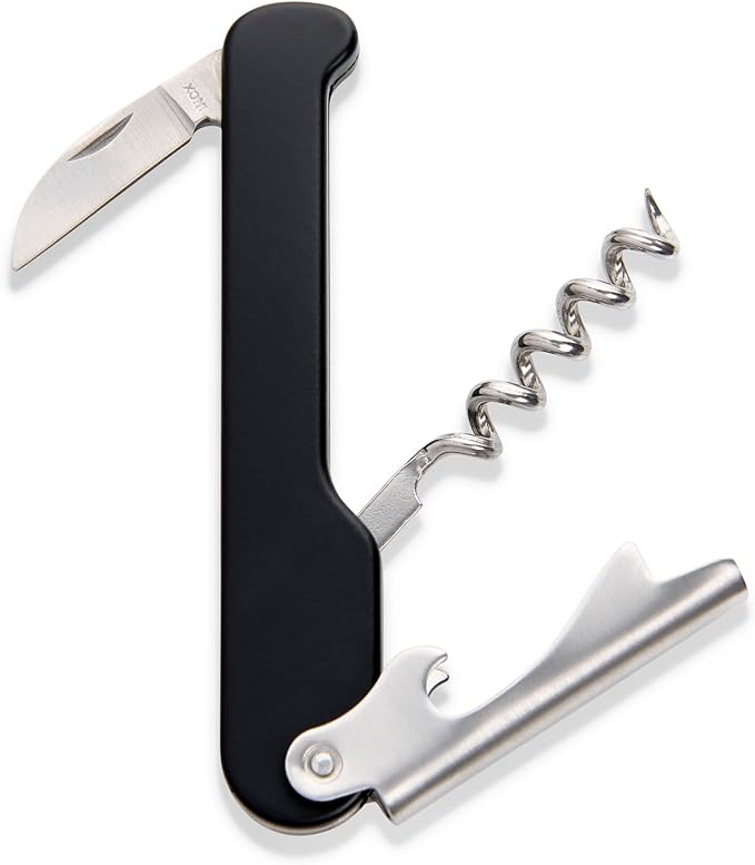 Waiter's Corkscrew Soft Touch | Stainless Steel | 4.375 × 1.25 × 0.5 in | HIC Kitchen