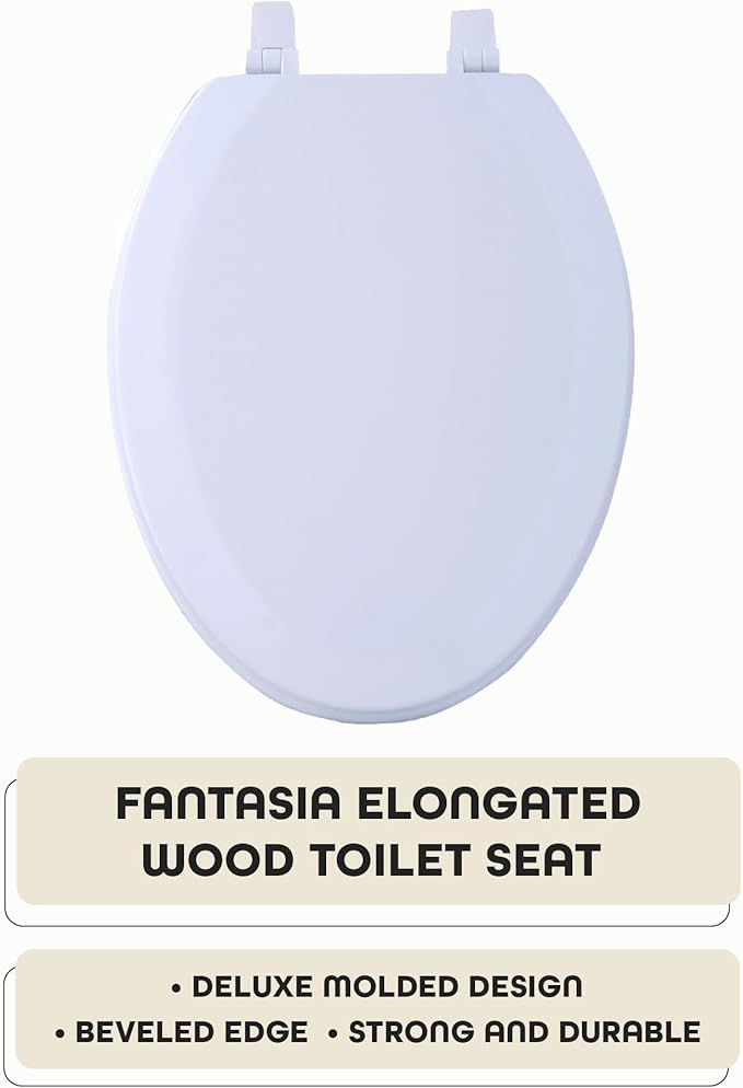 Wood Toilet Seat White 19" Achim