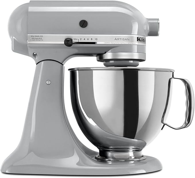 KitchenAid Artisan 5-Quart Stand Mixer | Metallic Chrome, Tilt-Head, 10-Speed, All-Metal Design, Versatile with Attachments