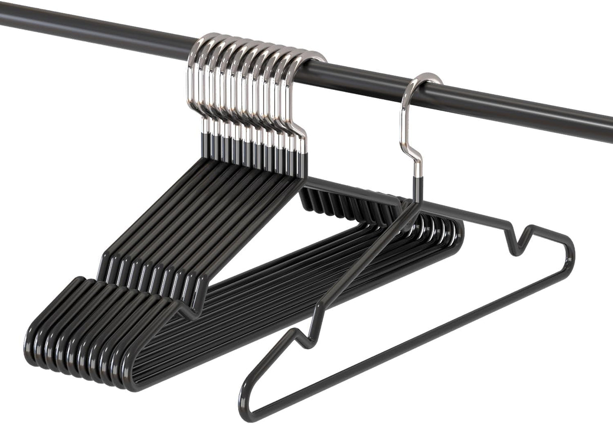 Black No-Slip Metal Hanger 12PK
