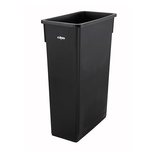 Slim Trash Bin 23 Gallon Black Winco