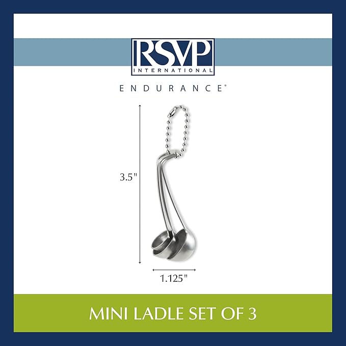 Mini Ladles Stainless Steel | Set Of 3 | Dishwasher Safe | RVSP