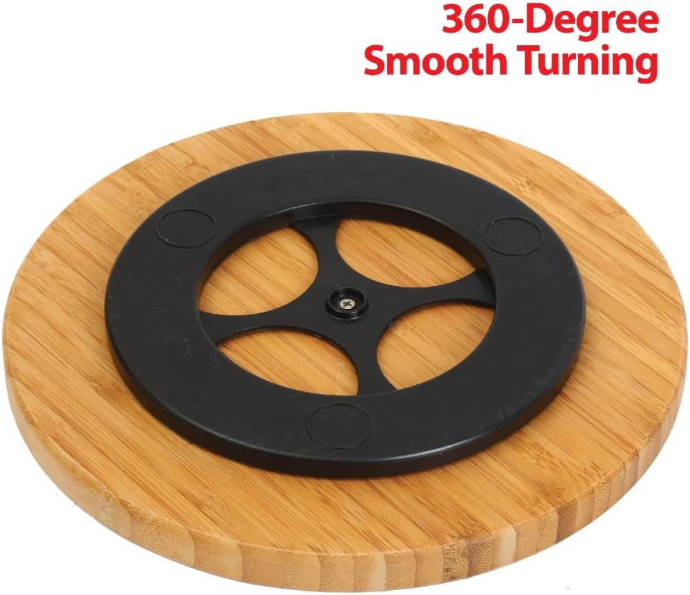 Lazy Susan Turntable Non-Skid | Bamboo Wooden | 18” | YBM Home