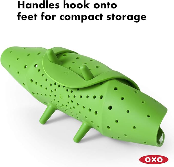 Silicone Steamer Basket With Lid | Green | OXO Good Grips