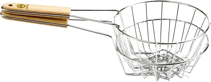 Tortilla Fryer Basket With Wood Handle | 2 Piece | Norpro