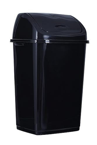 Trash Bin 13 Gallon Black Superio (Swing Top Cover)
