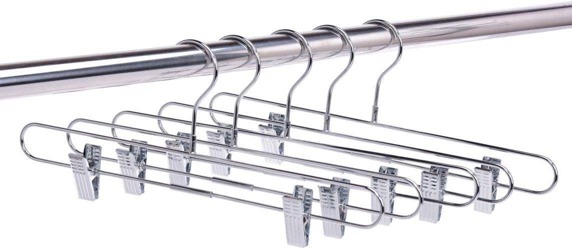 Chrome Straight Skirt Hangers 5PK Quality Hangers