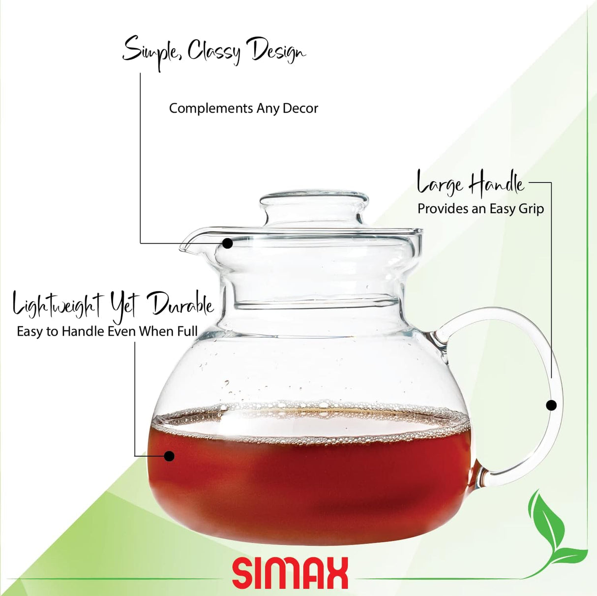 Glass Teapot for Stovetop | Glass Tea Kettle | 1QT | Simax