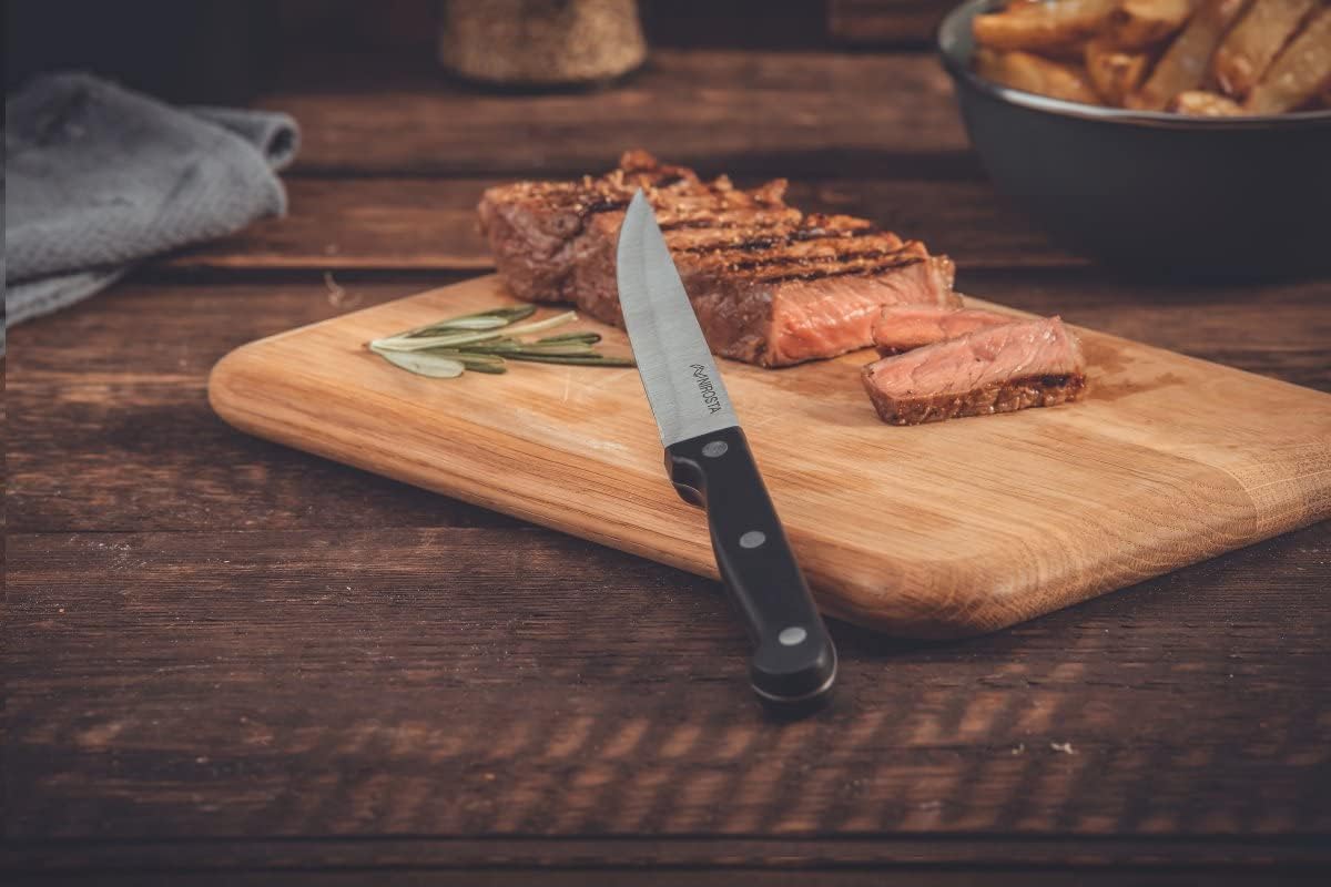 Steak Knife Set 4pc | Stainless Steel | Black | New England Cutlery