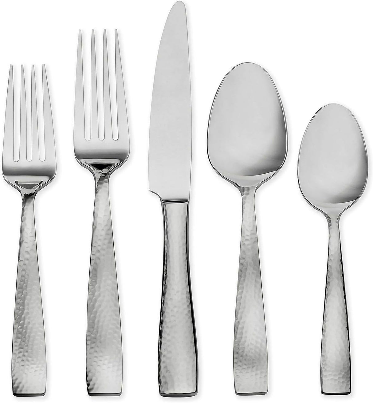 Hammered Flatware Set | Metallic | Stainless Steel | 20 PC | Vento
