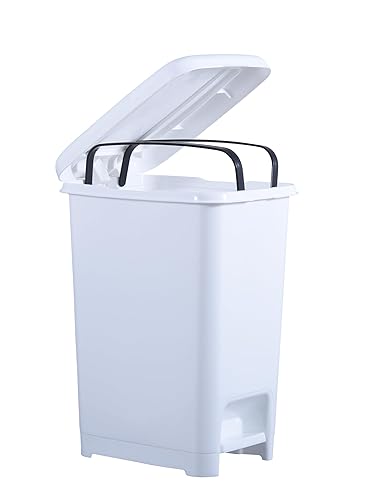 Trash Bin 16 Gallon White Superio (Step On Cover)