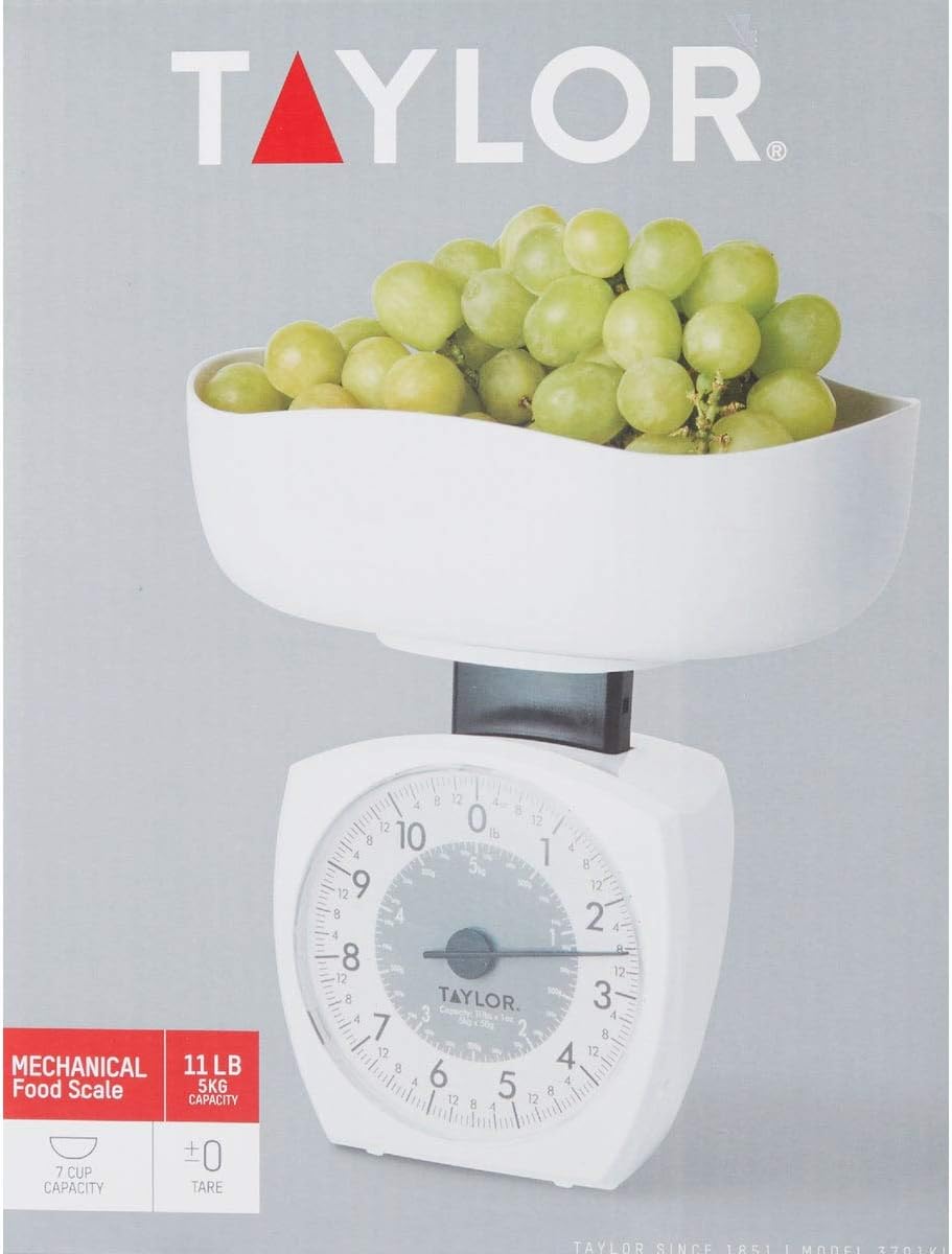 Kitchen Food Scale | 11 LB /5KG | Model 3701 | White | Taylor