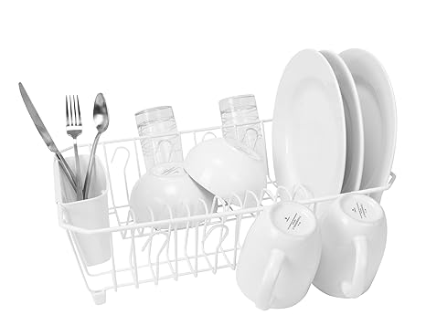 Dish Rack with Cutlery Basket | White | Kitchen Details