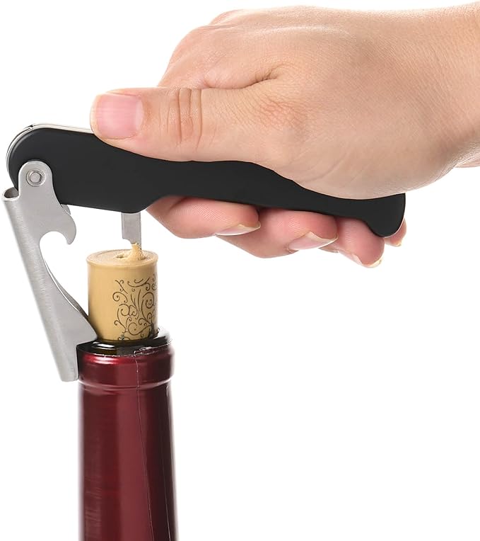 Waiter's Corkscrew Soft Touch | Stainless Steel | 4.375 × 1.25 × 0.5 in | HIC Kitchen