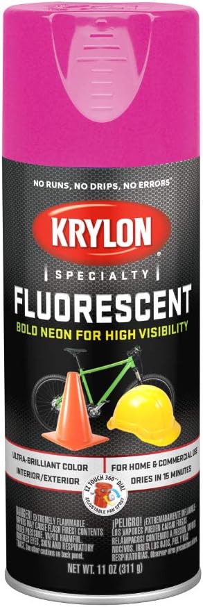 Krylon Fluorescent Paint Spray | 11 Ounce | Cerise Pink | K03105007