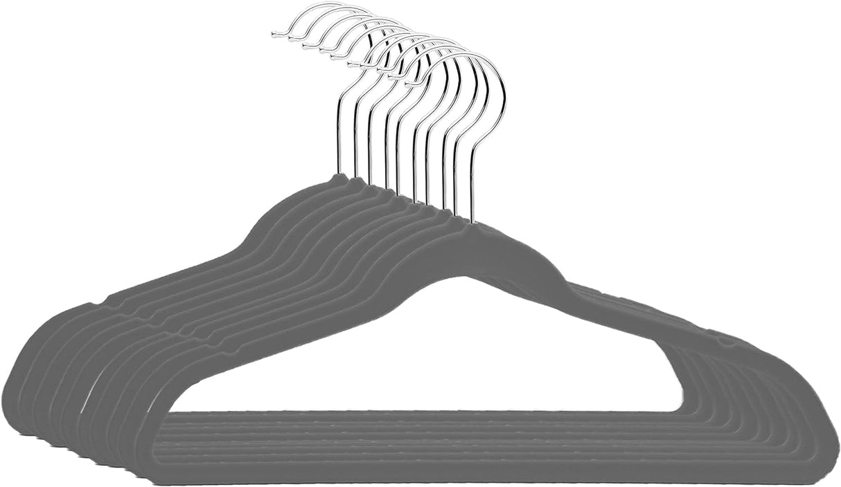 Velvet Kids Hangers 10pk Grey Simplify