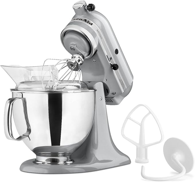 KitchenAid Artisan 5-Quart Stand Mixer | Metallic Chrome, Tilt-Head, 10-Speed, All-Metal Design, Versatile with Attachments
