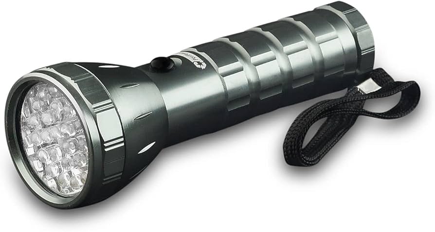 Black Flashlight 28 LED Go Green