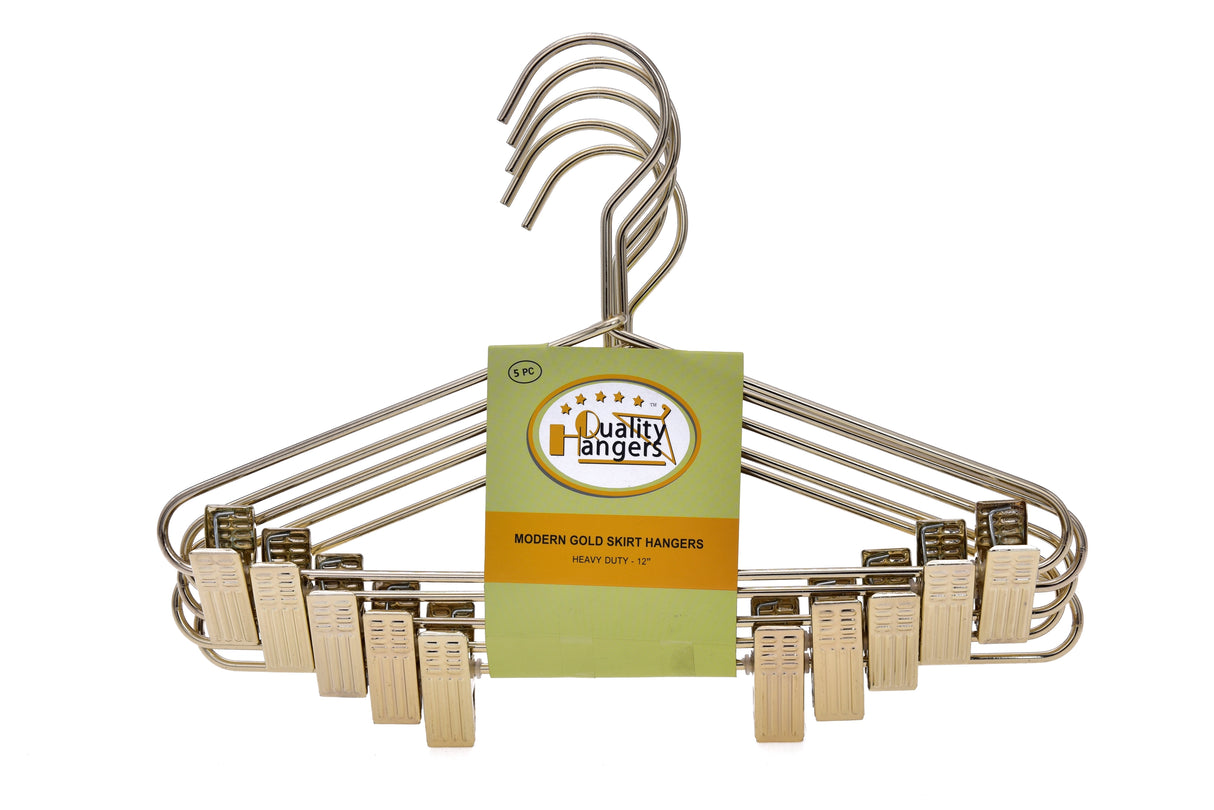 Modern Gold Skirt Hangers 5PK - Quality Hangers