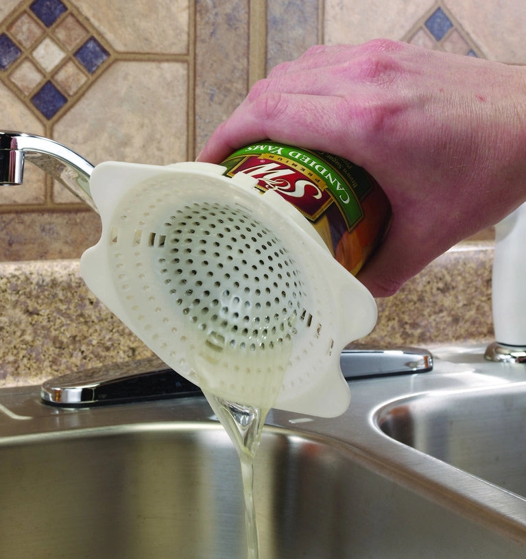 Can Strainer Snap-On | White | 10.2L x 10.2W x 5.1H cm | Jokari