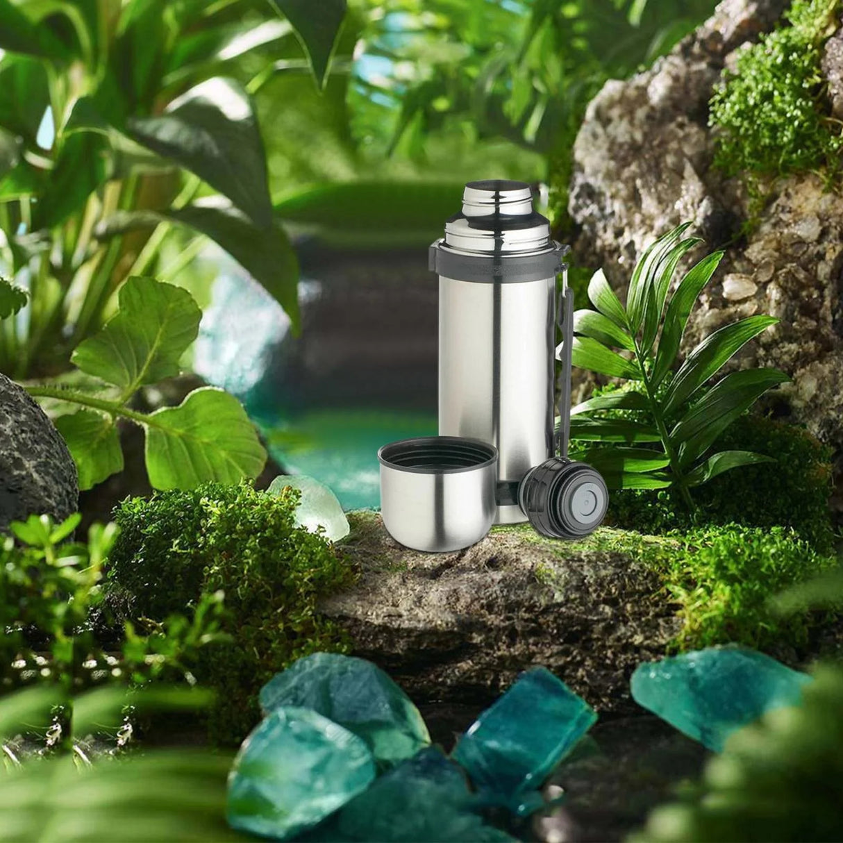 Vacuum Thermos Flask 1L | Stainless Steel | Insulated Travel Bottle | Uniware