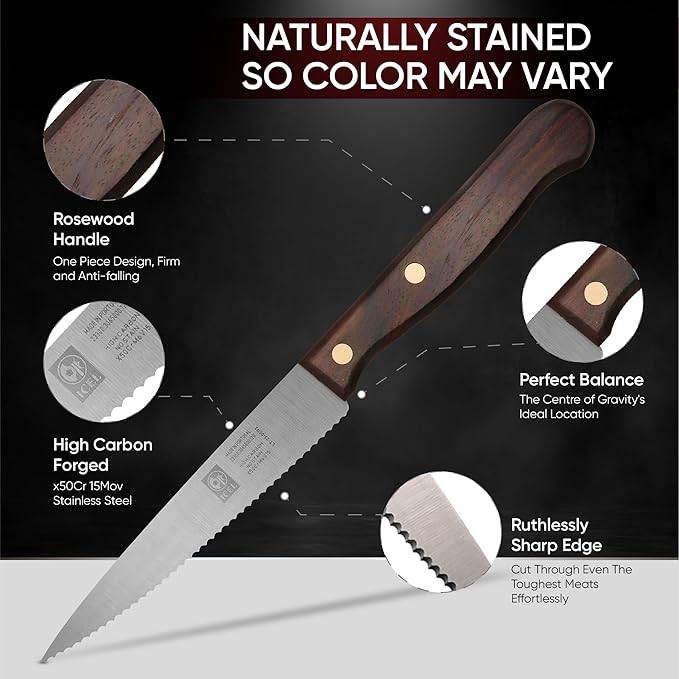 Icel Rosewood Paring knives (Wood handle)