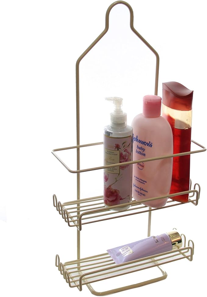 Hanging Shower Caddy 2‑Tier | Rust‑Resistant Metal | Beige | YBM